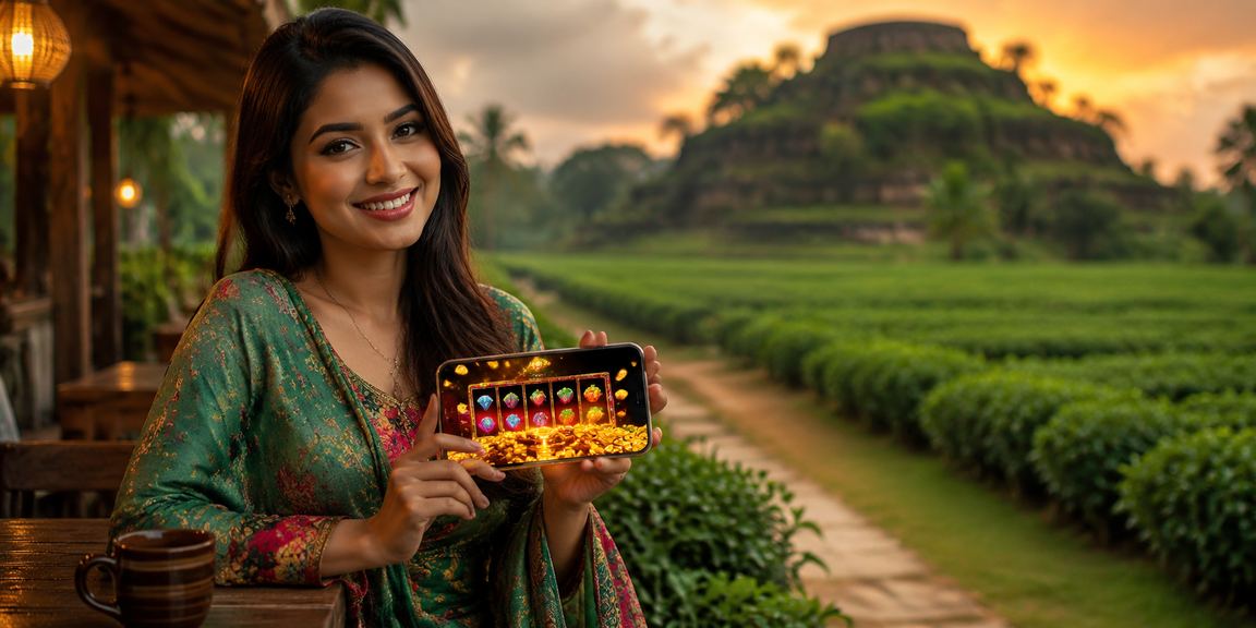 কুমিল্লার ব্যবহারকারী চা বাগানের পটভূমিতে স্লট গেম খেলছেন